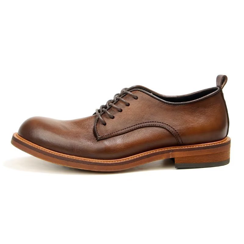 Formele Schoenen Heren Elegante Retro Brogue Lederen Oxford-schoenen - Bruin