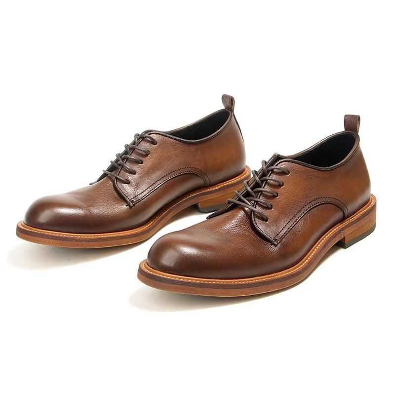 Formele Schoenen Heren Elegante Retro Brogue Lederen Oxford-schoenen - Bruin