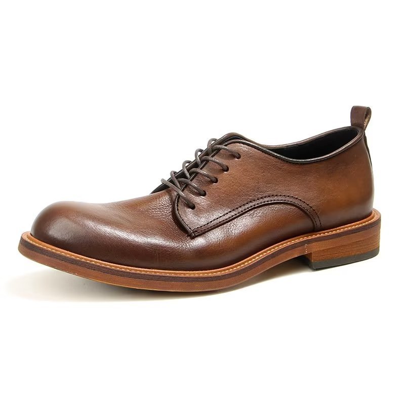 Formele Schoenen Heren Elegante Retro Brogue Lederen Oxford-schoenen - Bruin