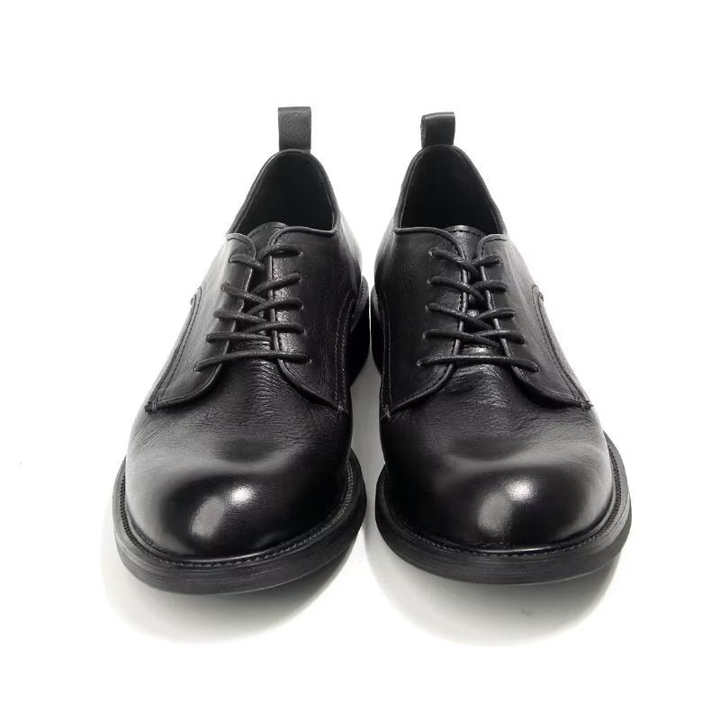 Formele Schoenen Heren Elegante Retro Brogue Lederen Oxford-schoenen - Zwart