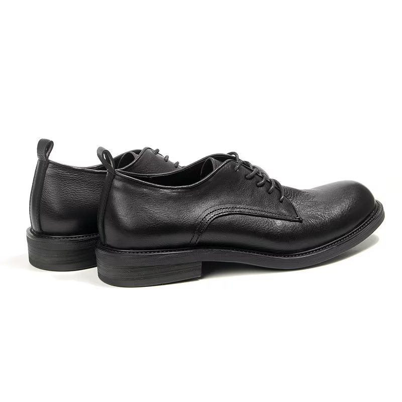 Formele Schoenen Heren Elegante Retro Brogue Lederen Oxford-schoenen - Zwart