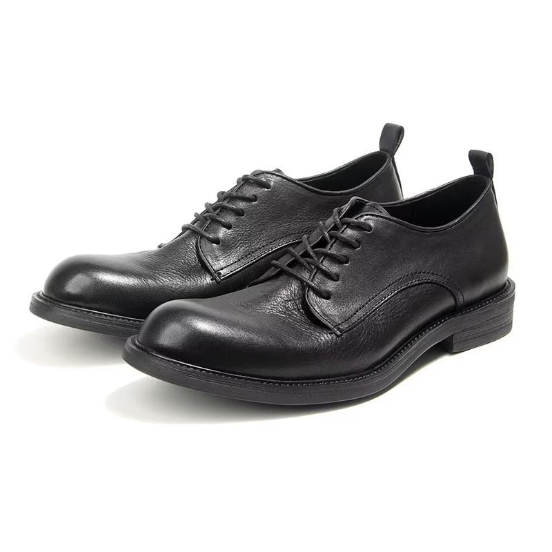 Formele Schoenen Heren Elegante Retro Brogue Lederen Oxford-schoenen - Zwart