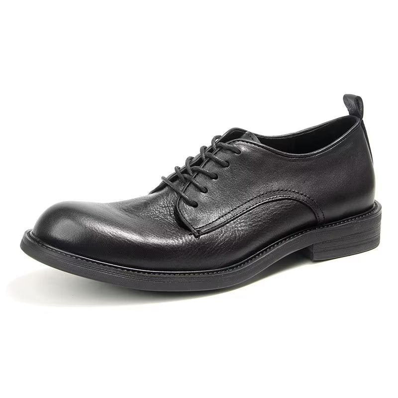 Formele Schoenen Heren Elegante Retro Brogue Lederen Oxford-schoenen - Zwart