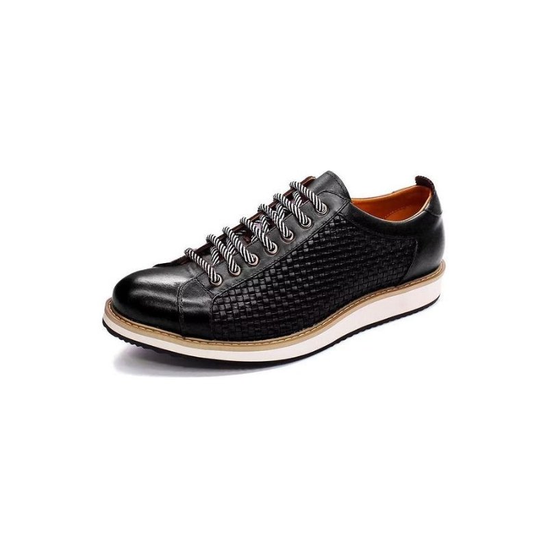 Formele Schoenen Heren Elegante Zakelijke Sneakers Met Veters Rundleer