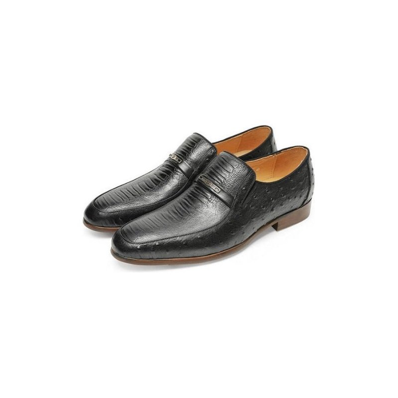 Formele Schoenen Heren Exotische Krokodillenformele Loafers Met Veters - Zwart