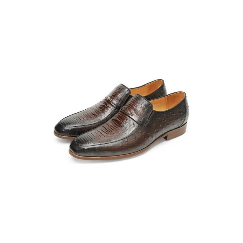 Formele Schoenen Heren Exotische Krokodillenformele Loafers Met Veters - Rood