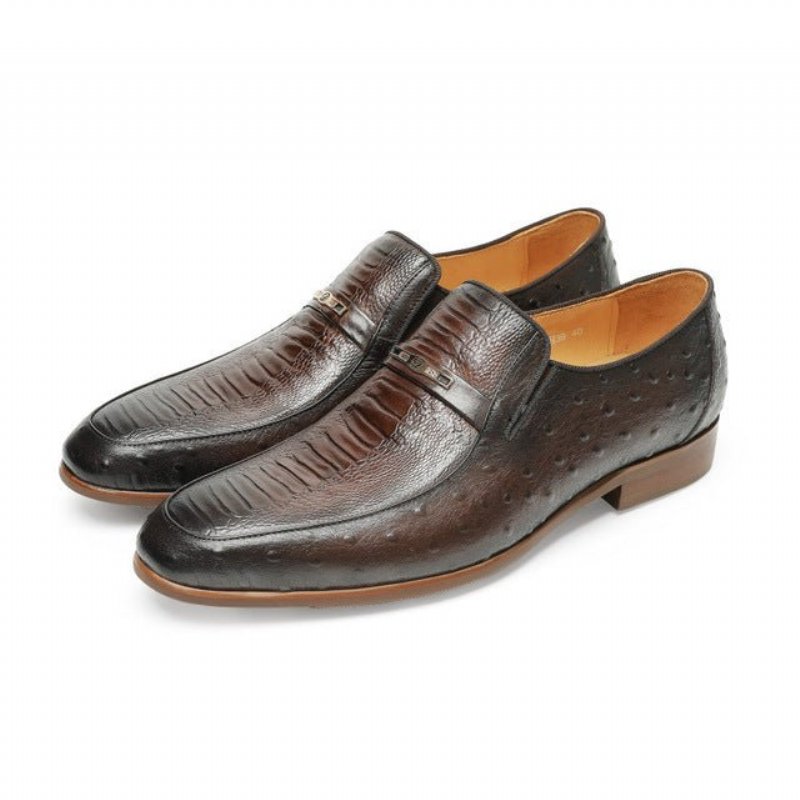 Formele Schoenen Heren Exotische Krokodillenformele Loafers Met Veters - Rood