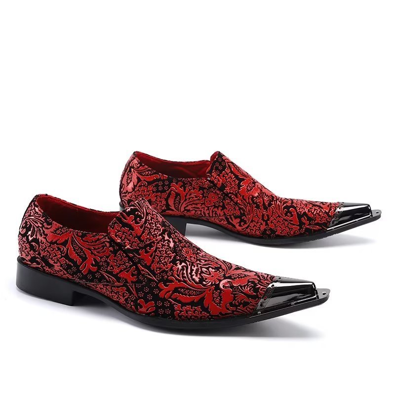 Formele Schoenen Heren Exotische Luxe Instappers Leer Elegante Kleding - Rood