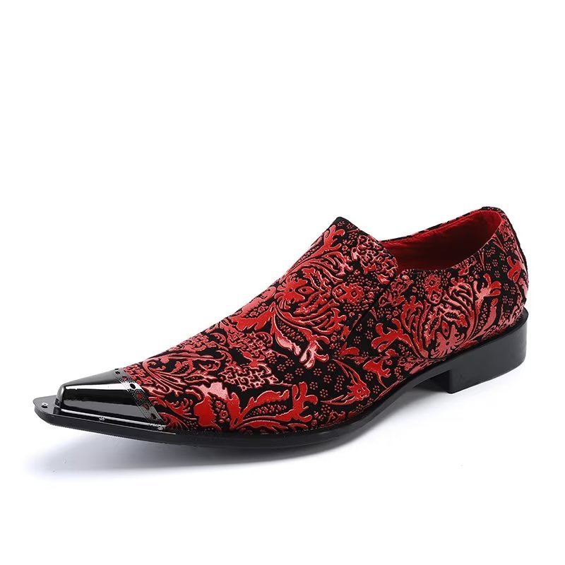 Formele Schoenen Heren Exotische Luxe Instappers Leer Elegante Kleding - Rood