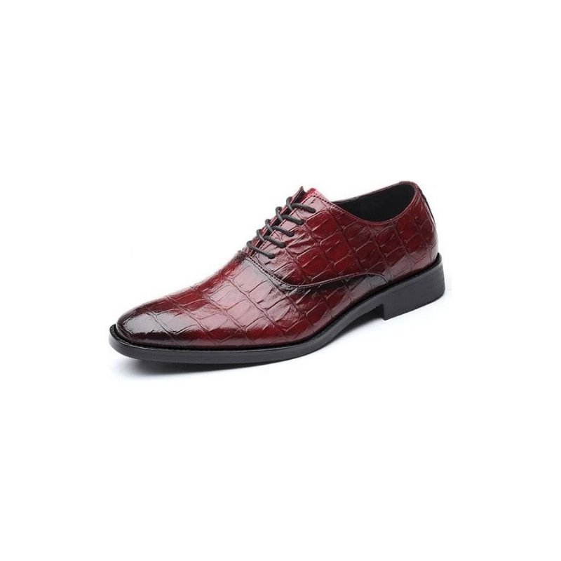 Formele Schoenen Heren Glanzende Exotische Puntige Oxfords-kledingschoenen - Rood