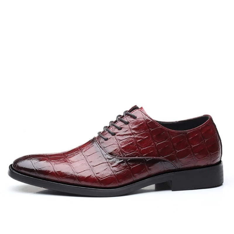 Formele Schoenen Heren Glanzende Exotische Puntige Oxfords-kledingschoenen - Rood