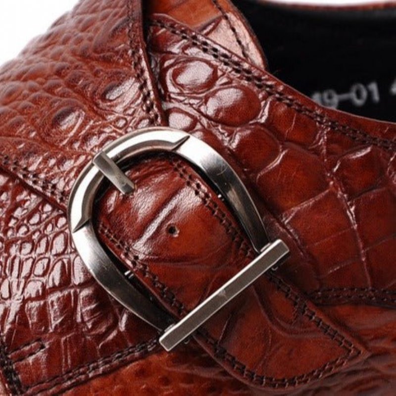 Formele Schoenen Heren Instapperbrogueschoenen Met Puntige Neus - Rood