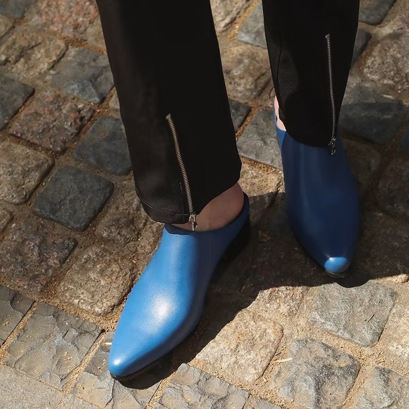 Formele Schoenen Heren Instappers Met Puntige Neus - Blauw