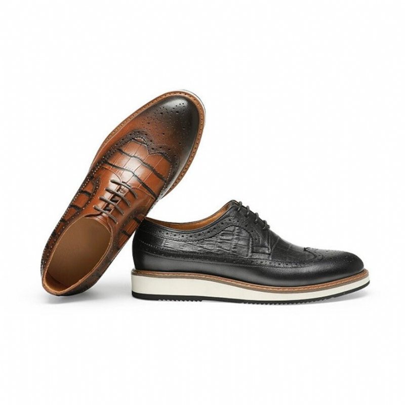 Formele Schoenen Heren Koe Lederen Designer Brogue Vrijetijdsschoenen - Zwart