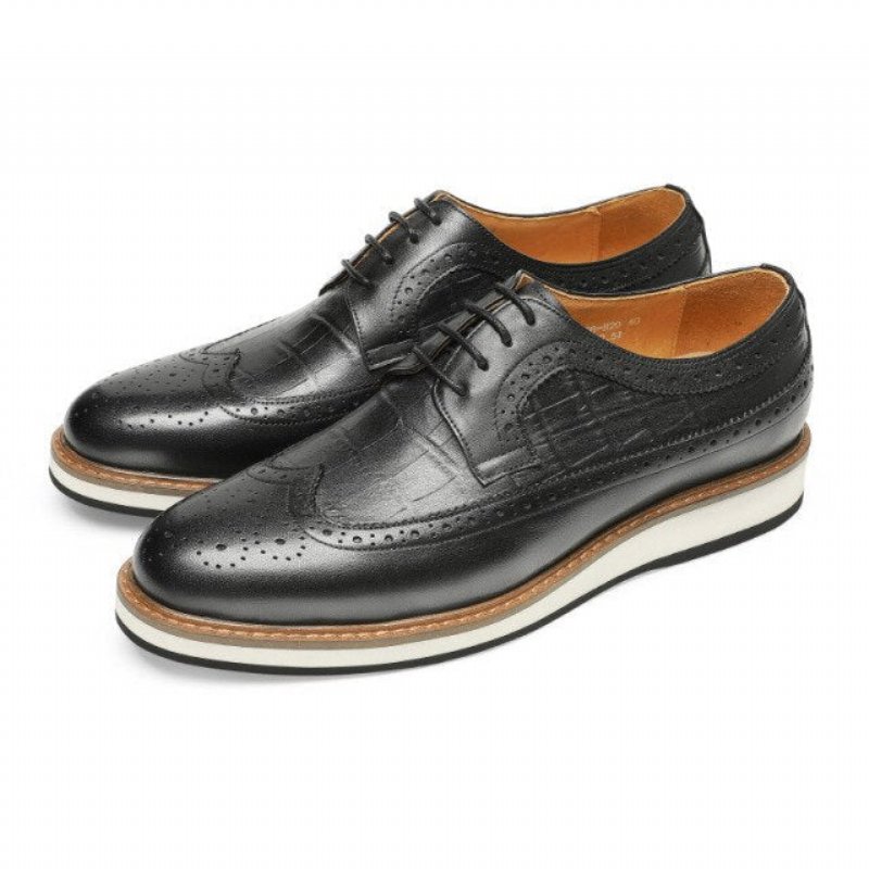 Formele Schoenen Heren Koe Lederen Designer Brogue Vrijetijdsschoenen - Zwart