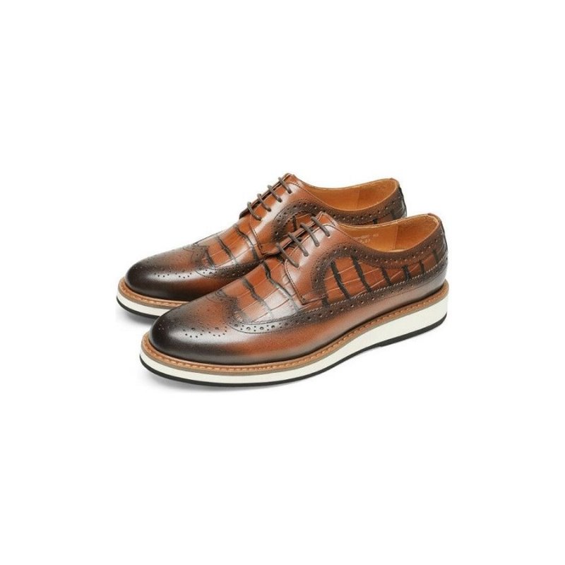 Formele Schoenen Heren Koe Lederen Designer Brogue Vrijetijdsschoenen - Koffie