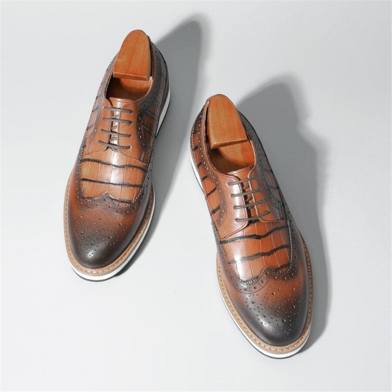 Formele Schoenen Heren Koe Lederen Designer Brogue Vrijetijdsschoenen - Koffie