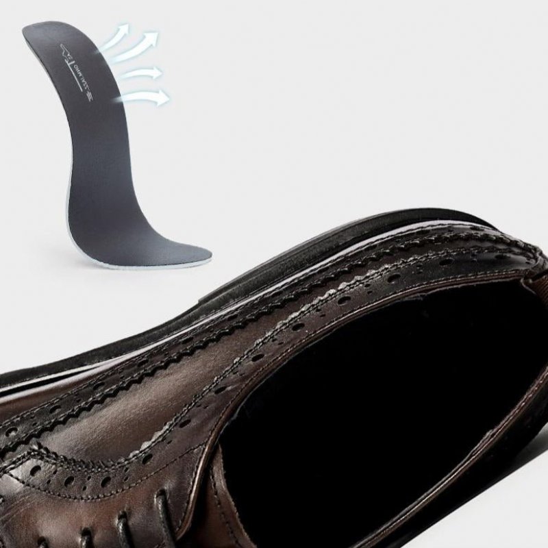 Formele Schoenen Heren Lederen Brogues Met Veters - Koffie