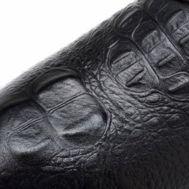 Formele Schoenen Heren Lederen Met Alligatorpatroon Gesp - Zwart