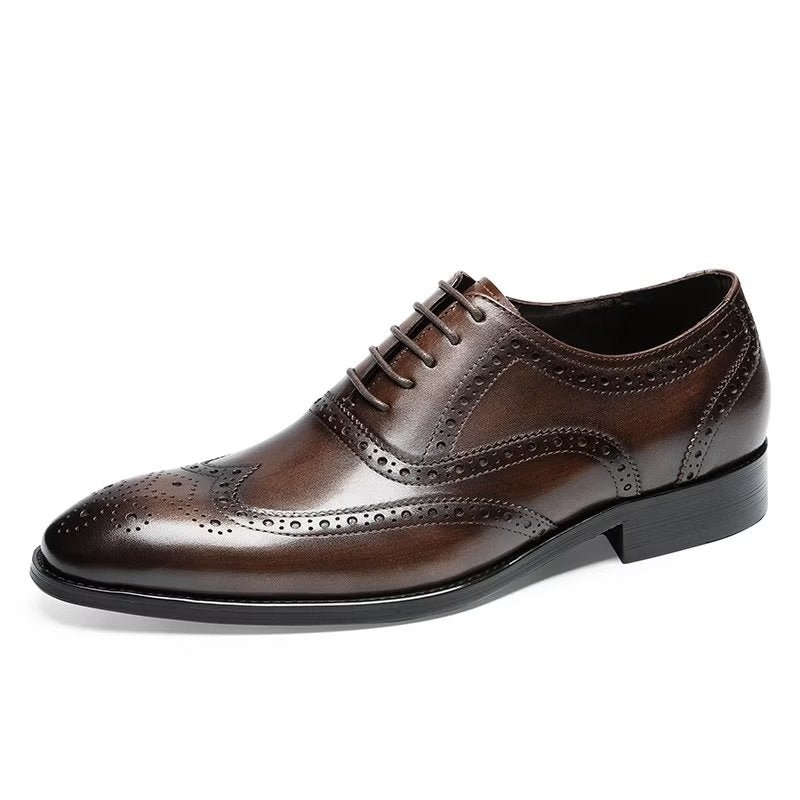 Formele Schoenen Heren Leren Brogues Met Veters - Koffie