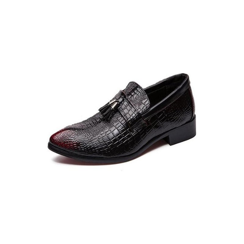 Formele Schoenen Heren Leren Chique Zakelijke Loafers - Rood