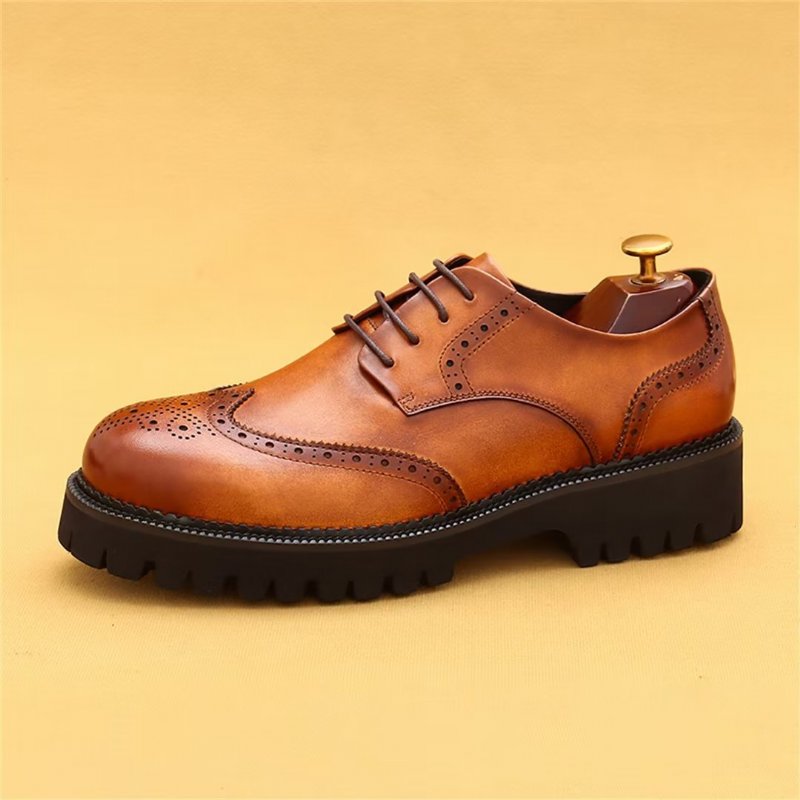 Formele Schoenen Heren Leren Jurk Majestic - Bruin