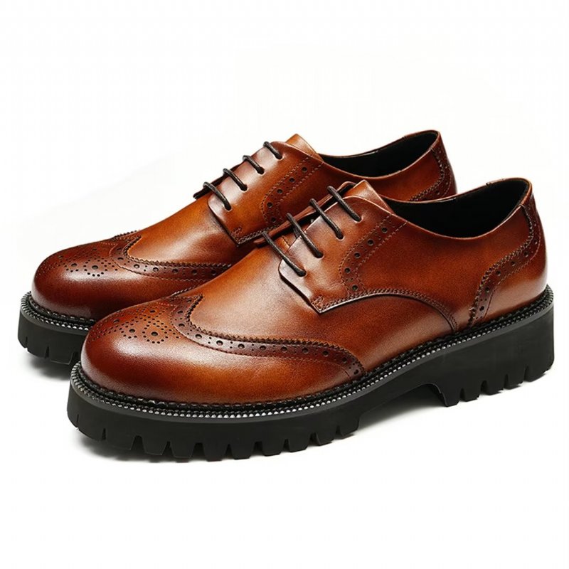 Formele Schoenen Heren Leren Jurk Majestic - Bruin