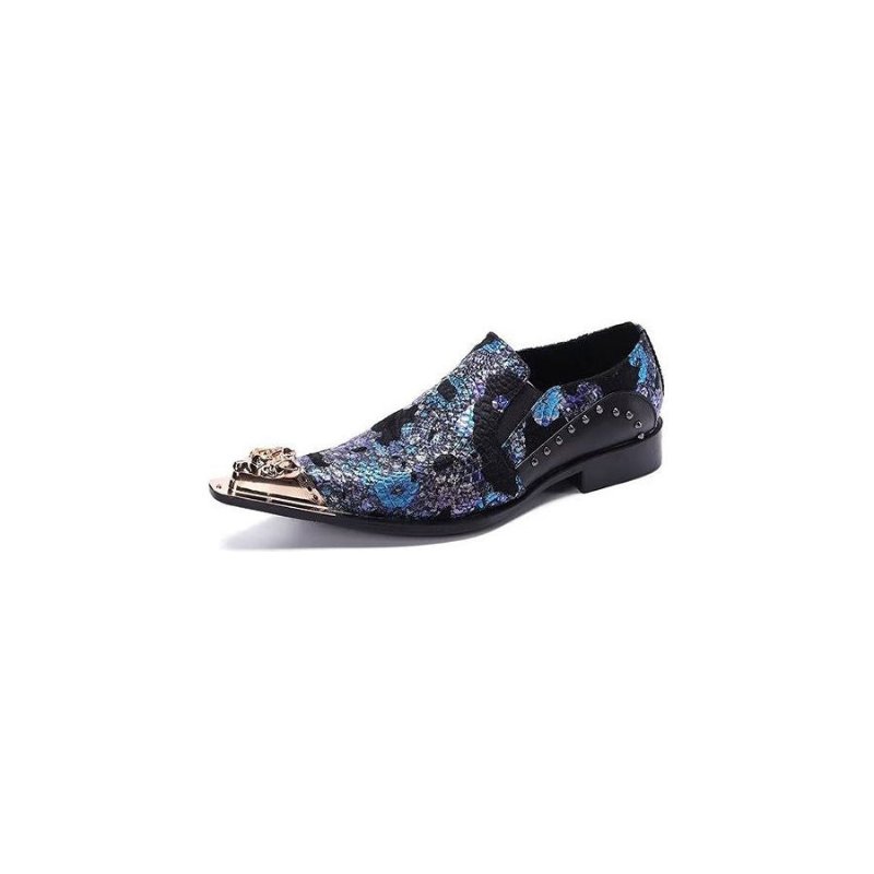 Formele Schoenen Heren Luxe Instappers Exotisch Leer - Blauw