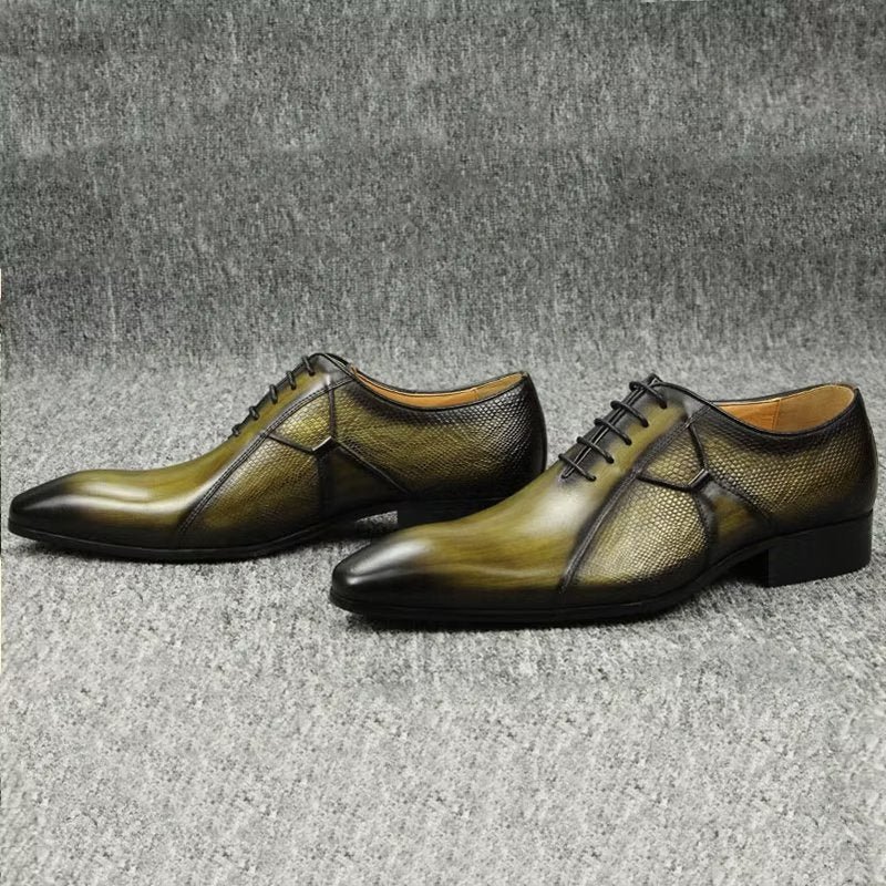 Formele Schoenen Heren Luxe Leer Chic Weelderige Bruidsbrogues - Groente