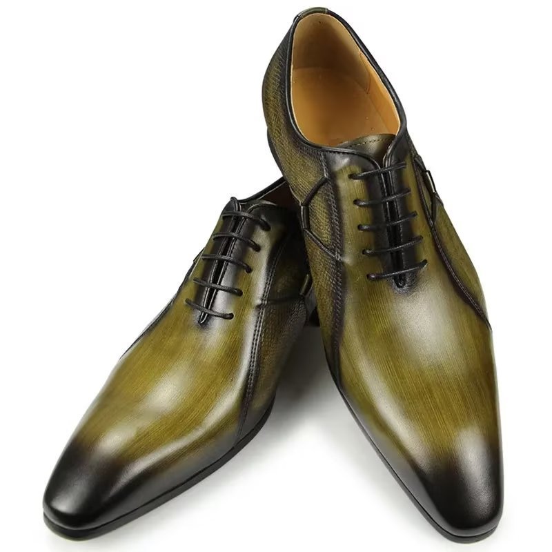 Formele Schoenen Heren Luxe Leer Chic Weelderige Bruidsbrogues - Groente