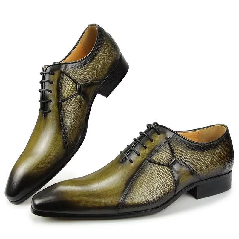 Formele Schoenen Heren Luxe Leer Chic Weelderige Bruidsbrogues - Groente