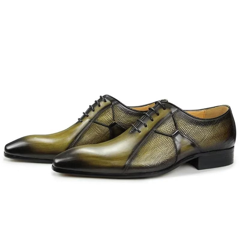 Formele Schoenen Heren Luxe Leer Chic Weelderige Bruidsbrogues - Groente