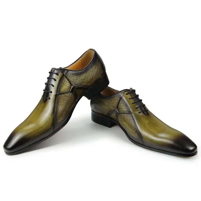 Formele Schoenen Heren Luxe Leer Chic Weelderige Bruidsbrogues - Groente