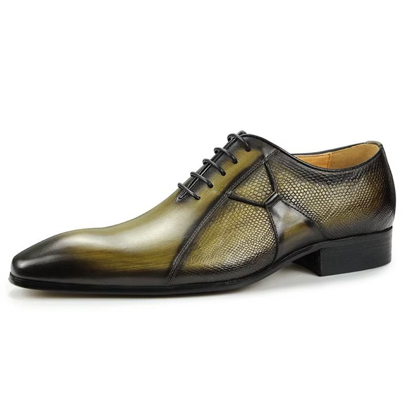 Formele Schoenen Heren Luxe Leer Chic Weelderige Bruidsbrogues - Groente