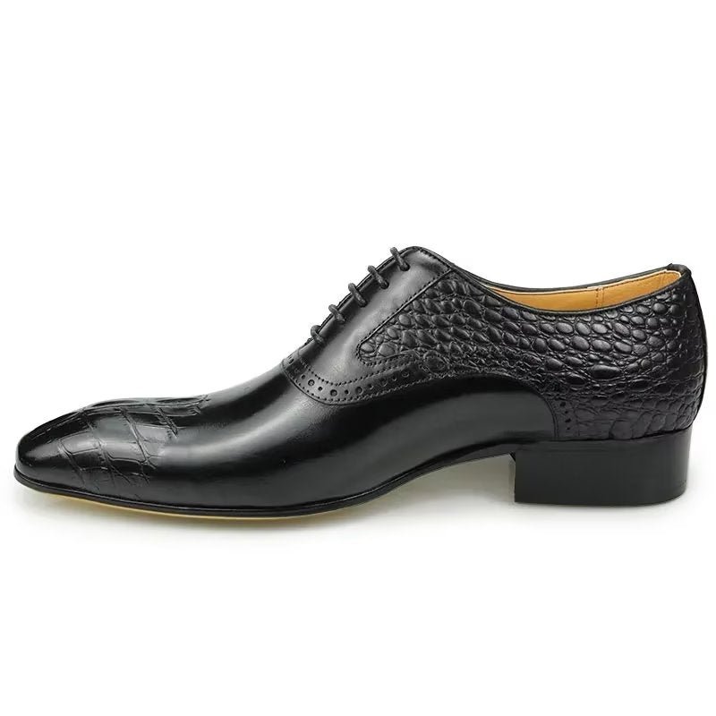 Formele Schoenen Heren Luxe Leren Weelderige Brogue-bruiloft Oxford-schoenen - Zwart