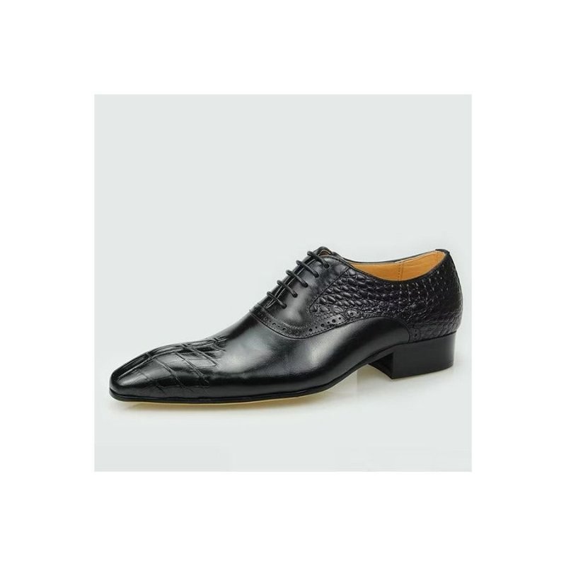 Formele Schoenen Heren Luxe Leren Weelderige Brogue-bruiloft Oxford-schoenen - Zwart