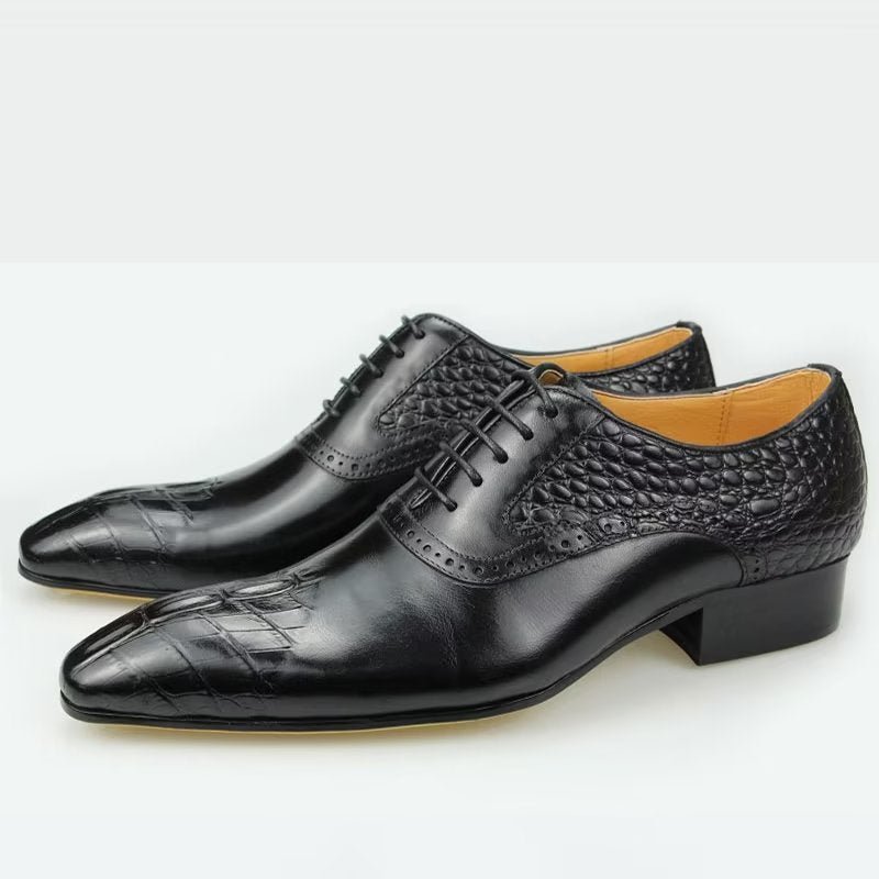 Formele Schoenen Heren Luxe Leren Weelderige Brogue-bruiloft Oxford-schoenen - Zwart