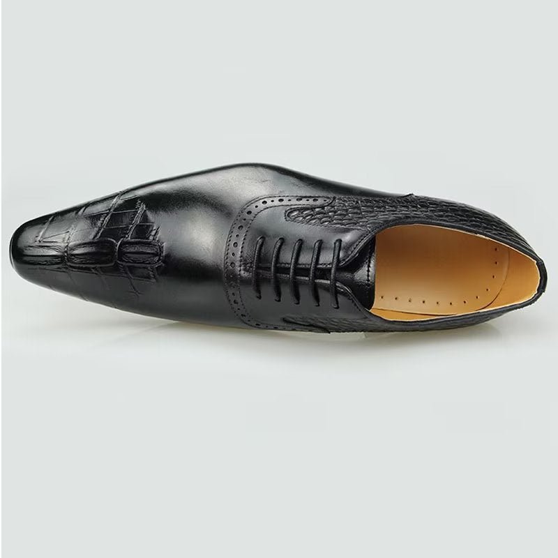 Formele Schoenen Heren Luxe Leren Weelderige Brogue-bruiloft Oxford-schoenen - Zwart