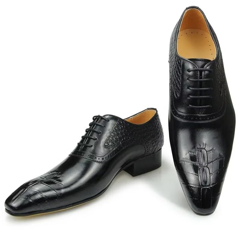 Formele Schoenen Heren Luxe Leren Weelderige Brogue-bruiloft Oxford-schoenen - Zwart