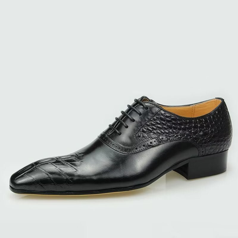 Formele Schoenen Heren Luxe Leren Weelderige Brogue-bruiloft Oxford-schoenen - Zwart