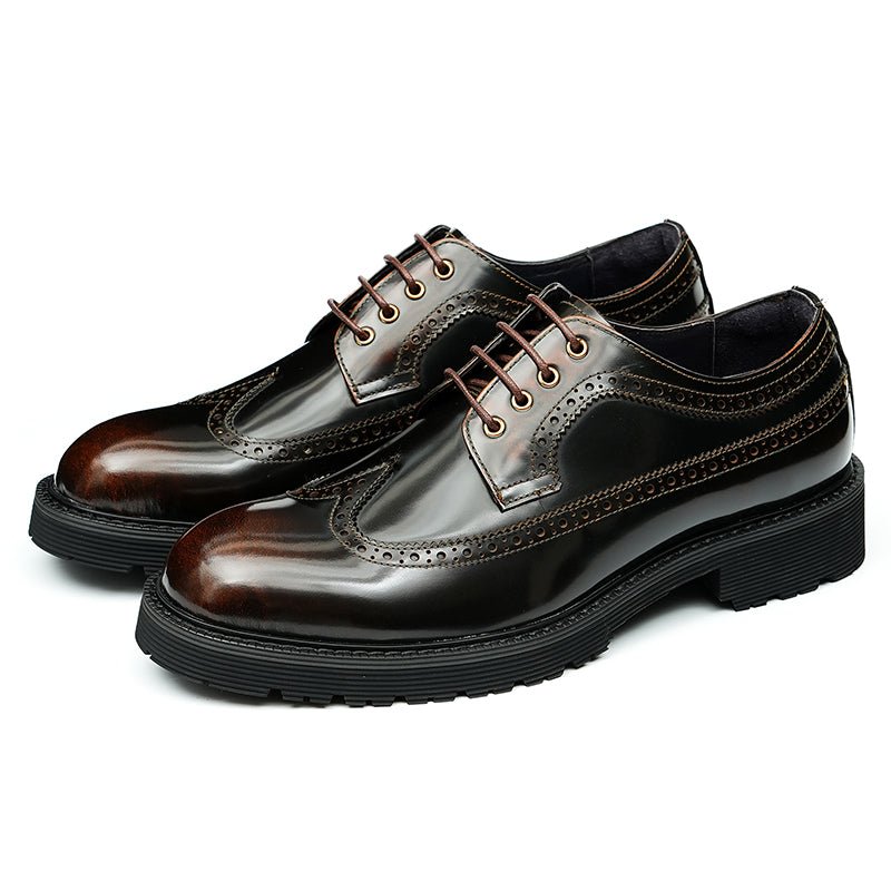 Formele Schoenen Heren Luxe Oxford Brogue-schoenen - Koffie