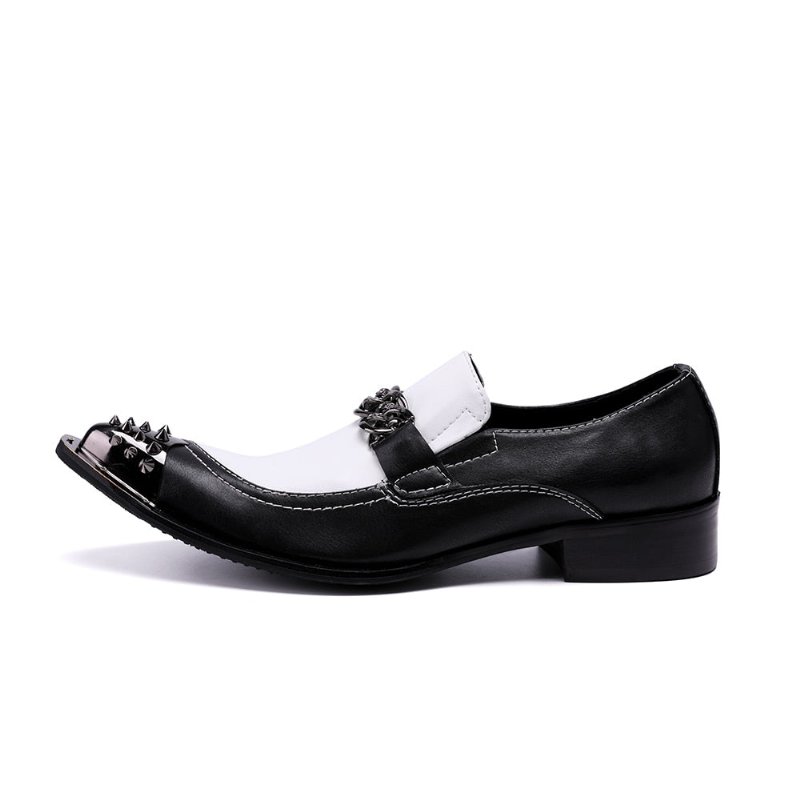 Formele Schoenen Heren Met Puntige Loafers - Zwart