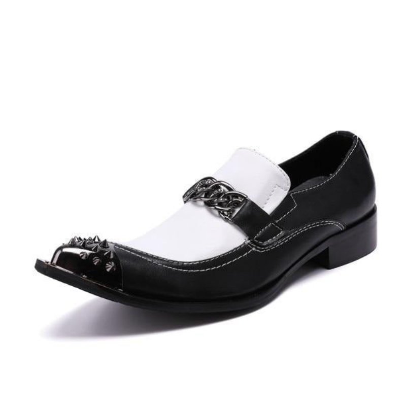 Formele Schoenen Heren Met Puntige Loafers - Zwart