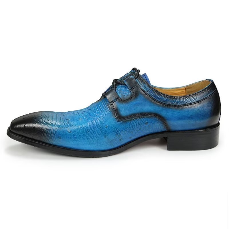 Formele Schoenen Heren Op Maat Gemaakte Trouwschoenen Met Veters - Blauw