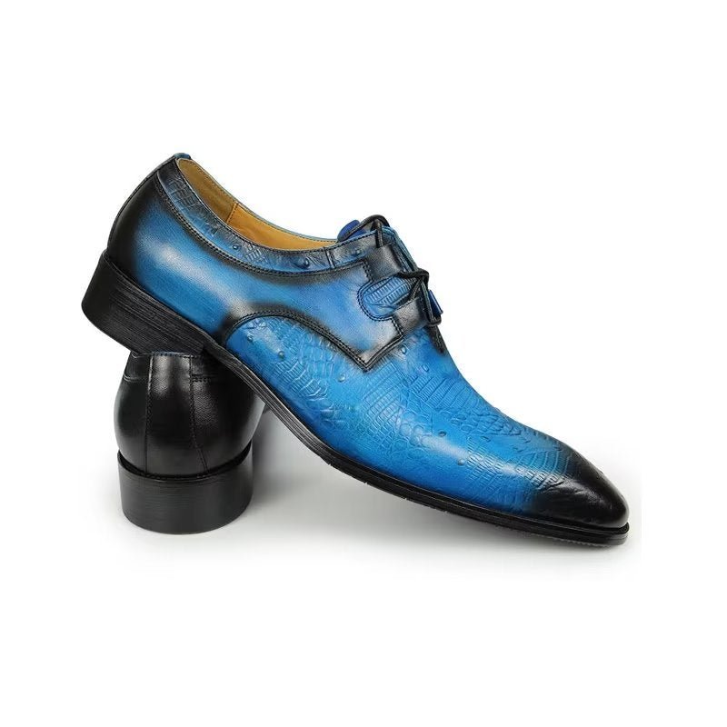 Formele Schoenen Heren Op Maat Gemaakte Trouwschoenen Met Veters - Blauw