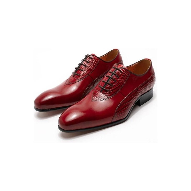 Formele Schoenen Heren Oxford-schoenen Met Veters - Rood