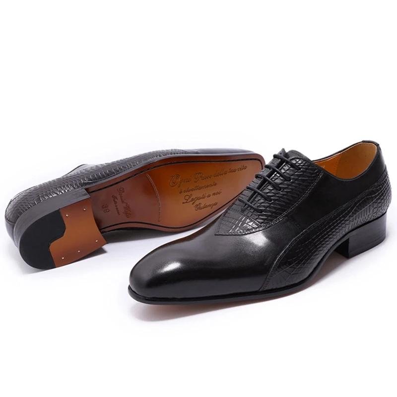 Formele Schoenen Heren Oxford-schoenen Met Veters - Zwart