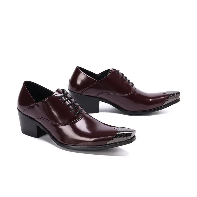 Formele Schoenen Heren Prachtige Oxford-schoenen Rundleer - Rood