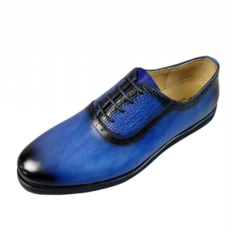 Formele Schoenen Heren Verfijnde Leren Flats - Blauw