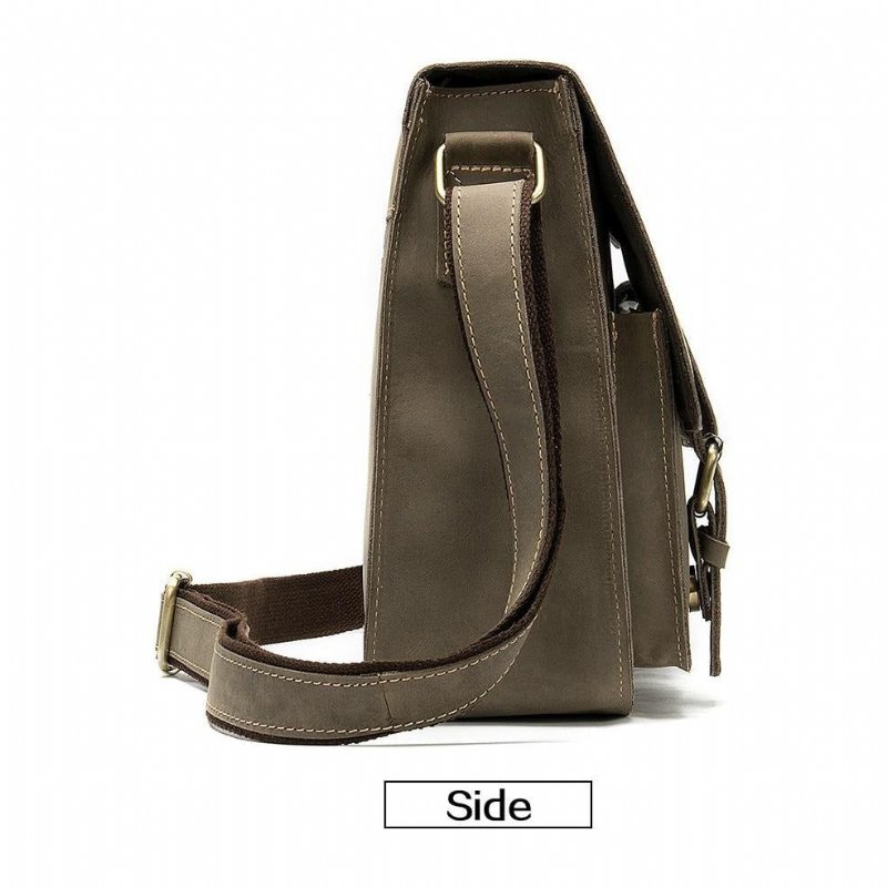 Herenaktentassen Luxe Exotisch Leer Vintage Flap Crossbody-aktentas - Koffie